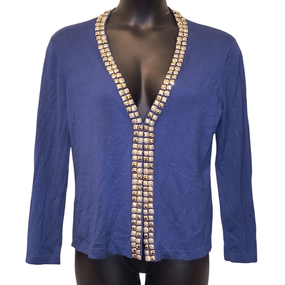 Jones New York Embellished Blue Cardigan - Picture 1 of 5